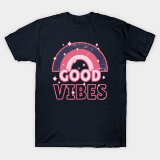 Pink Rainbow and Good Vibes T-Shirt